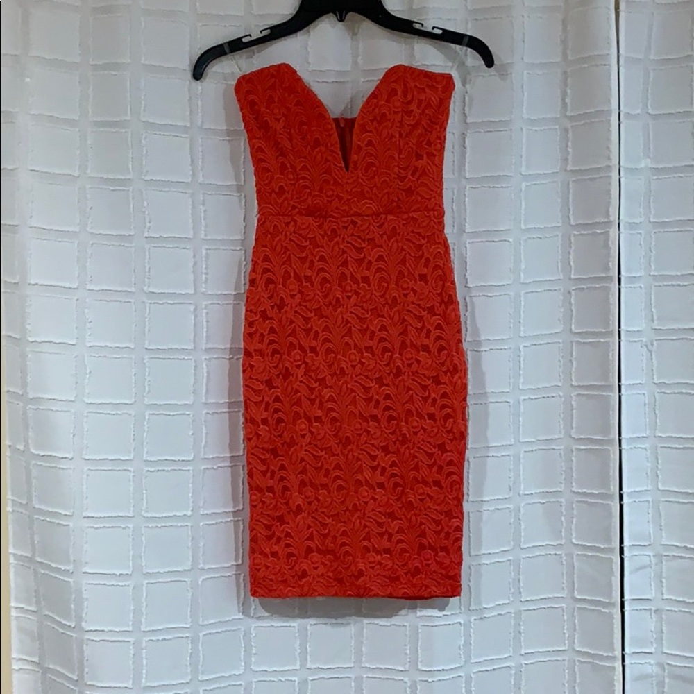 NWT - Love Culture Coral Lace mini dress